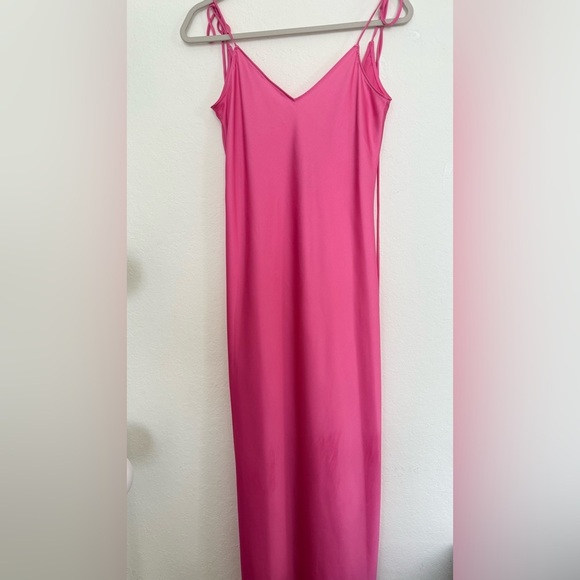 Gianni Bini Pink Satin gorgeous Slip Maxi Dress - Picture 9 of 12